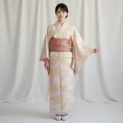 k8 二部式着物 セパレート着物 帯なし 和装 着物風セットアップ 洗える着物