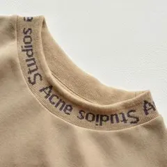 アクネストゥディオズ ネックロゴ 半袖Tシャツ S ベージュのサムネイル