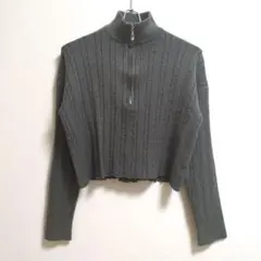 Doula Doula ハーフジップケーブルニット グリーン　フリーサイズ