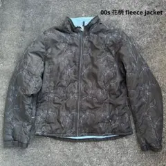 00s 花柄 ナイロン 中綿 ジャケット 裏地 フリース 古着 短丈のサムネイル