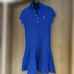 美品　ポロ・ラルフ・ローレン 半袖ワンピース 青 サイズ120〜130