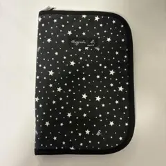 agnes b. 母子手帳ケース 星柄 ブラック