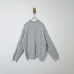 UNIQLO ユニクロ　ライトスフレヤーンモックネックセーター　ライトグレー