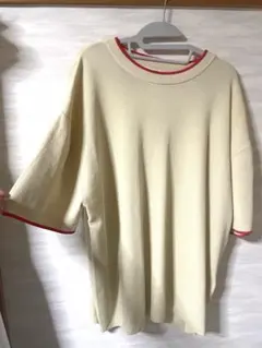 FREAK'S STORE 配色ライン半袖ニットTEE