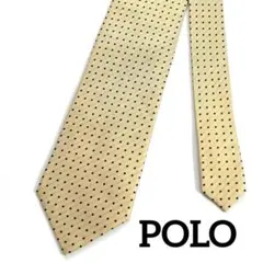 ✨良品✨POLO ポロ　ネクタイ　ドッド柄　総柄　イエロー系