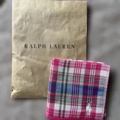 RALPH LAUREN ガーゼタオルハンカチ チェック柄のサムネイル