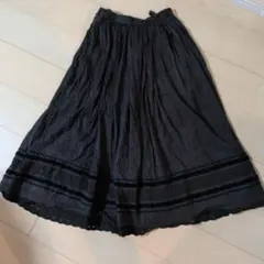 CHEZ VIDALENCアンティークリネンギャザースカート黒 - メルカリ