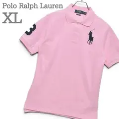 POLOラルフローレン ビッグポニー ポロシャツ XL 刺繍ロゴ ピンク 新品