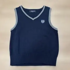 COMME CA ISM ネイビー Vネックベスト 110A