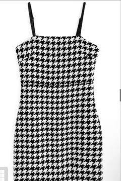 グレイル 千鳥格子柄レザーストラップキャミミニワンピース[gm770]