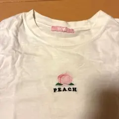 W♥C 半袖Tシャツ ホワイト PEACH刺繍のサムネイル
