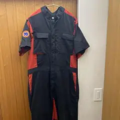 76union つなぎ ブラック レッド サイズL 半袖 ユニオンツナギ