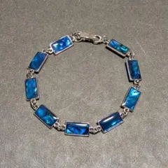 m*e様 青とシルバーのブレスレット