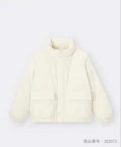 GU ヒートパデッドスタンドブルゾン S オフホワイト