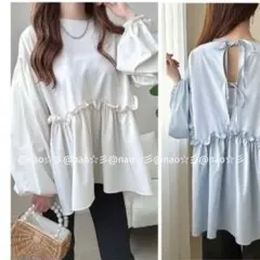 新品 しまむら フリルペプラム ラッシュガード Lサイズ 淡薄橙 プルオーバー