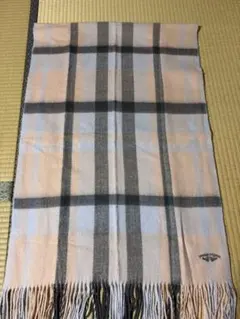 チェック柄フリンジ付きマフラー