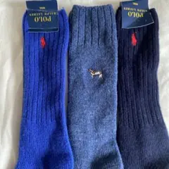 ポロラルフローレンの メンズ用 ウール・ソックス 3足26〜29cm、新品