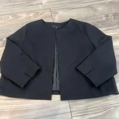 ユニクロ ノーカラージャケット3XL ブラック　大きめ