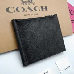 新品　COACH　マネークリップ　折り財布　メンズ　人気の小銭入れ付きのサムネイル