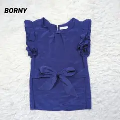 BORNY トップス フリル リボン ノースリーブ