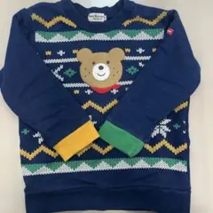 HOT BISCUIT クマ刺繍ネイビートレーナー