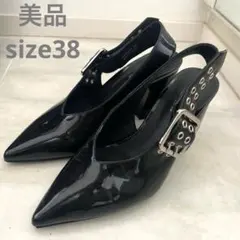 美品　ブラック　ハイヒール ミュール　25cm 38サイズ y2kのサムネイル