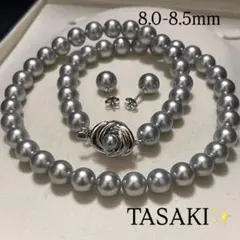 極美品✨タサキ アコヤブルー パール ダイヤ ネックレス リング 