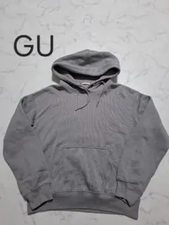 GU ジーユー 裏起毛 フーディ パーカー M くすみグレー シンプル 定番