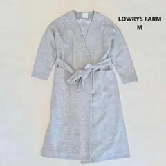 ローリーズファーム ガウンコート M ライトグレー ノーカラー