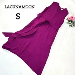 ラグナムーン　ロングワンピース　S　パープル　Ｖネック　ノースリーブ　467