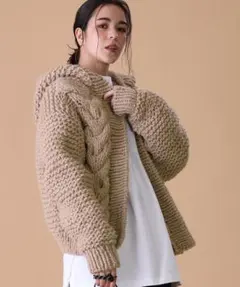 freaksstoreペルーケーブルフードニットカーディガン【新品未使用タグ付】