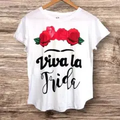 ロゴTシャツ　ホワイト　半袖　花