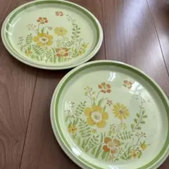 ミカサ Flower Song 皿2枚セット 24cm レトロ 花柄 プレートのサムネイル