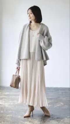 【完売品】NOBLE シアーシフォンプリーツキャミワンピース 38