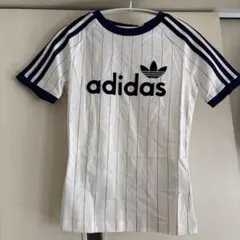 早い者勝ち　最安値adidas　新品　ストライプ　リンガー　平成ギャル　ピチT adidas 美品 ストライプ リンガー ピチT 平成ギャル Y2K - メルカリ