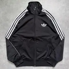 adidas トラックジャケット ファイヤーバード 刺繍 ブラック 古着 M