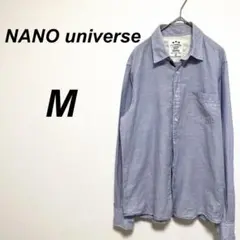 ナノユニバース　フランダースリネンプレミアム　長袖シャツ　M 綿麻　オフィス