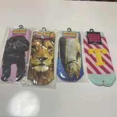 新品 アンクルソックスフォトプリント 4点セット