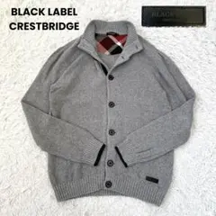 【美品✨】ブラックレーベルクレストブリッジ ニットカーディガン グレー 希少LL