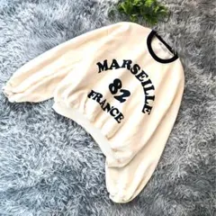 ZARA【L】MARSEILLE ロゴ スウェット アイボリー ゆったり 韓国◯