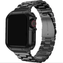 Apple Watch バンド カバー　ブラック ステンレス　42/44/45