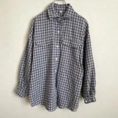 トップス　ネルシャツ　チェック柄　【F】　長袖