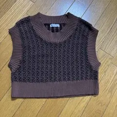 craftのショートニットベストブラウンのサムネイル