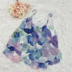 MURUA シフォンフレアキャミソール 総柄 ふんわり フリーサイズ