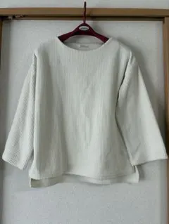 アイボリー 五分袖 Tシャツ M