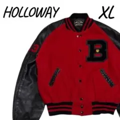 90s ヴィンテージ USA製 HOLLOWAY★スタジャン レザー 短丈 XL