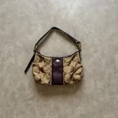 coach grunge shoulder bag beige purpleのサムネイル