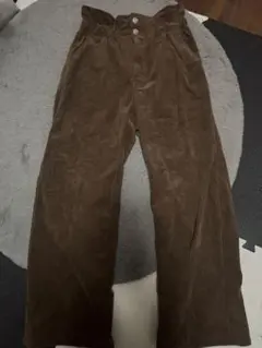 コーデュロイパンツ しまむら ブラウン ワイドパンツ Mサイズ