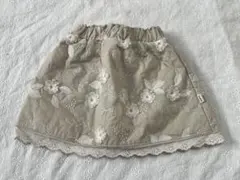 aostaフラワー刺繍スカートL