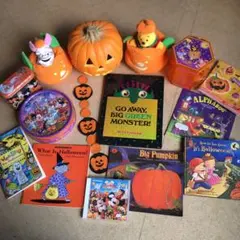 英語絵本5冊　CD2枚　ハロウィングッズセット